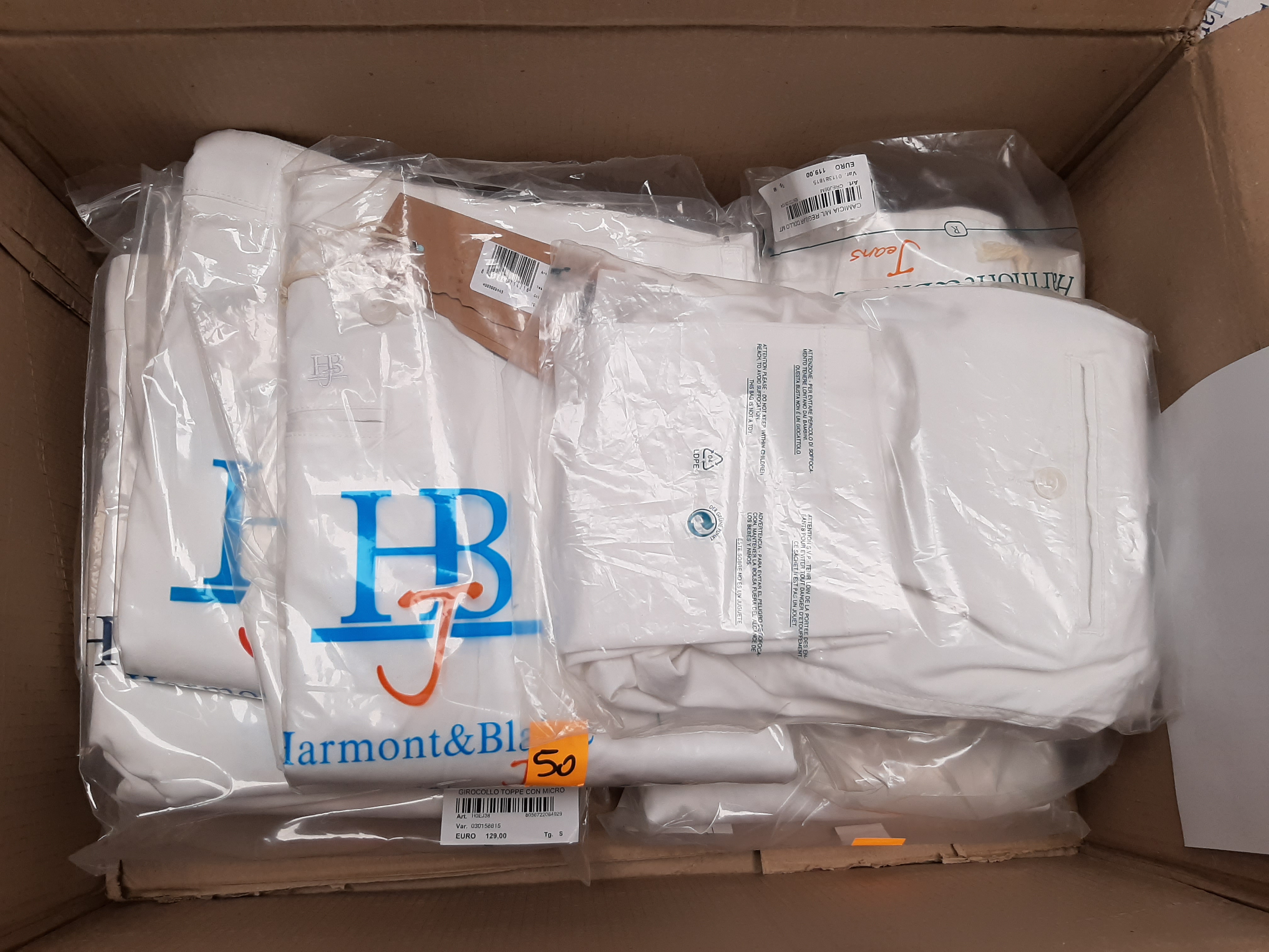 Packed garments.