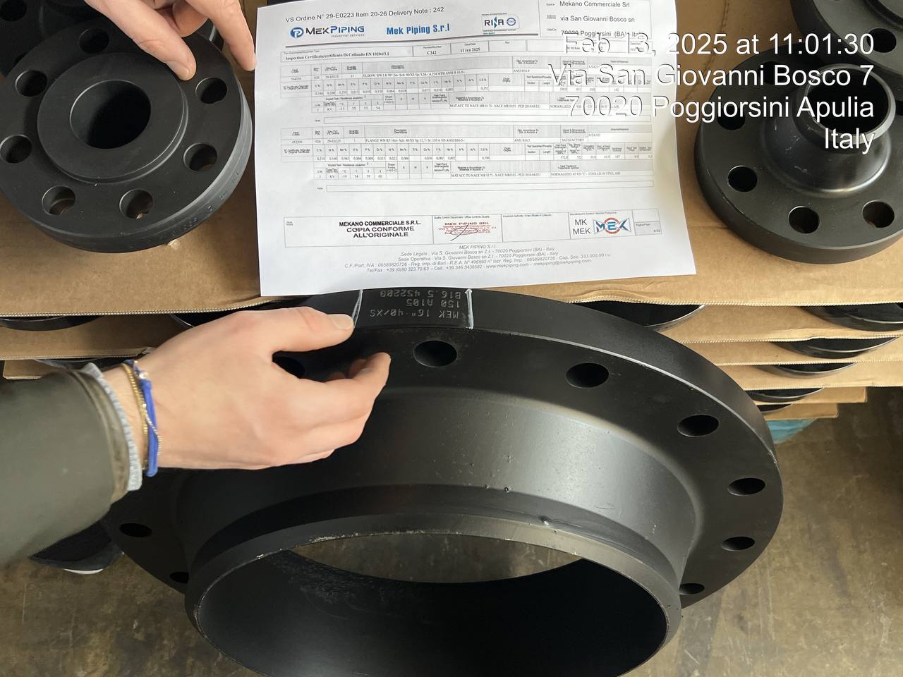 Flange and document comparison.
