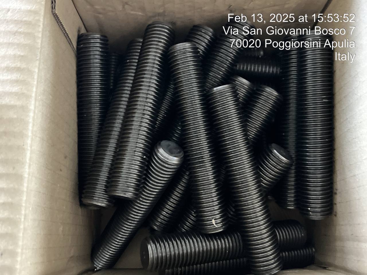 Packed fasteners.