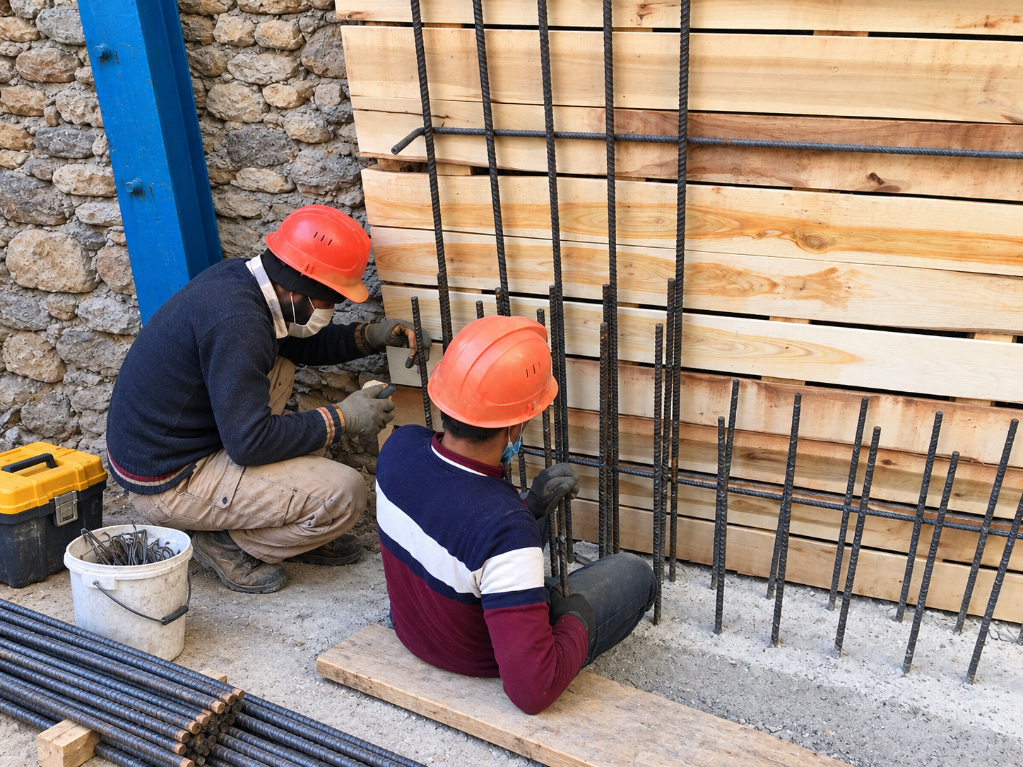 Reinforcement and formwork. Selected documented stage from this project; the photograph does not define the full supervision and coordination scope.